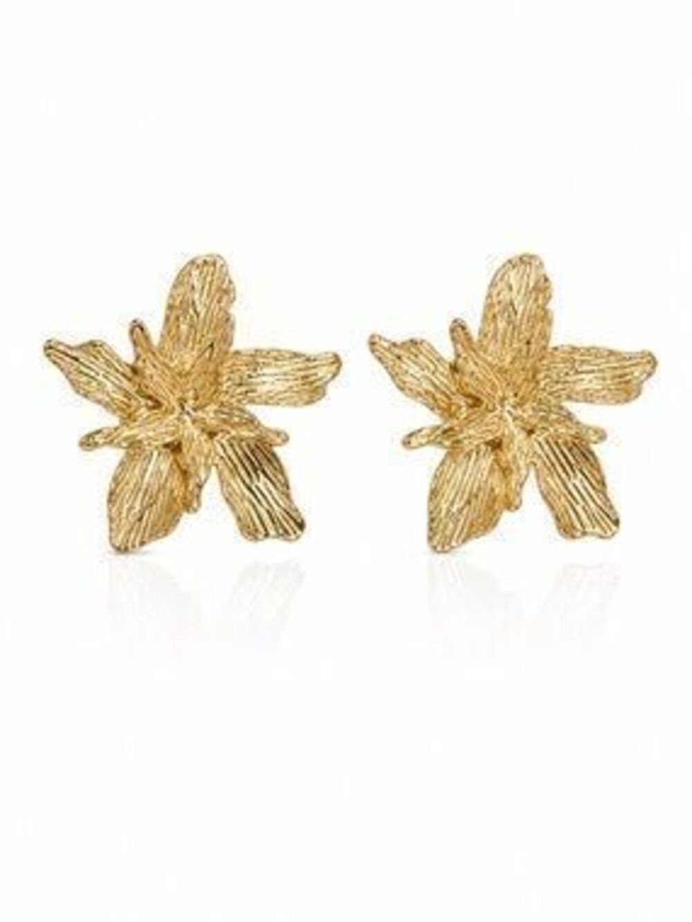 Gold Floral Petal Earrings